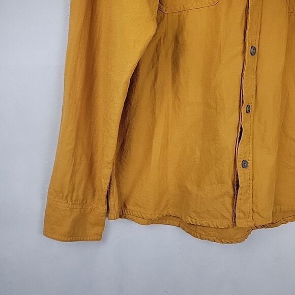 Stio Miter Shirt Mens Large Ochre Gold Lightweight Flannel Long Sleeve Button - Picture 8 of 13
